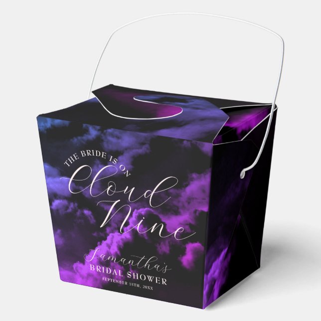 Cloud nine Black Celestial Galaxy Bridal Shower Favor Box (Front)