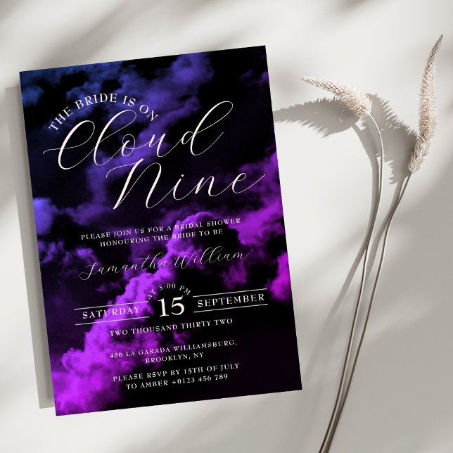 Cloud nine Black Celestial Galaxy Invitation (Creator Uploaded)