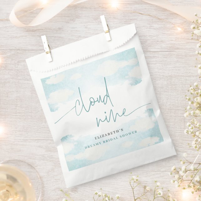 Cloud Nine Blue and White Bridal Shower dreamy Favour Bag (Clipped)