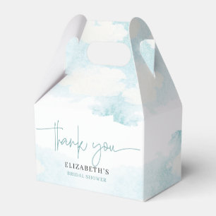 Cloud Nine Blue White Bridal Shower thank you Favor Box