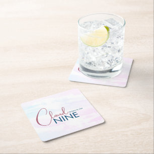 Cloud Nine Bridal Shower Minimalist Square Paper Coaster