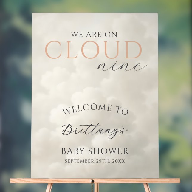 Cloud Nine Clouds Baby Shower Welcome (Neutre)