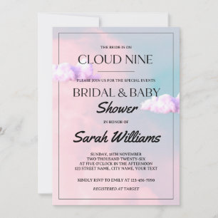 Cloud Nine Colourful Pastel Bridal and Baby Shower Invitation