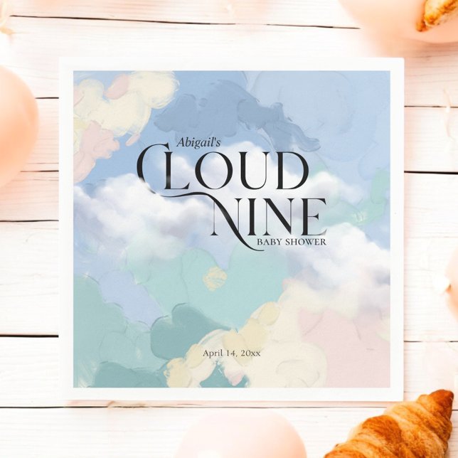 Cloud Nine Elegant Pastel Baby Shower Napkin (Creator Uploaded)