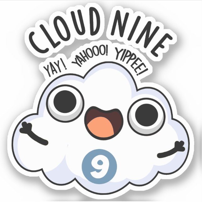 Cloud Nine Funny Weather Pun  (Front)