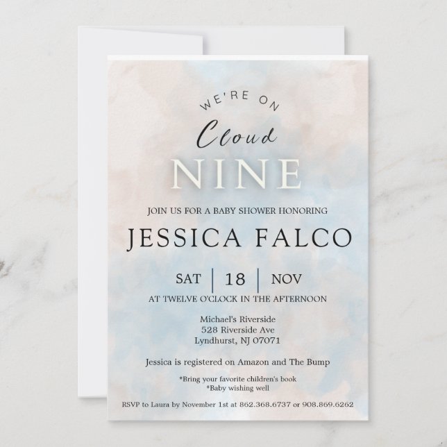 Cloud Nine Invitation  (Front)