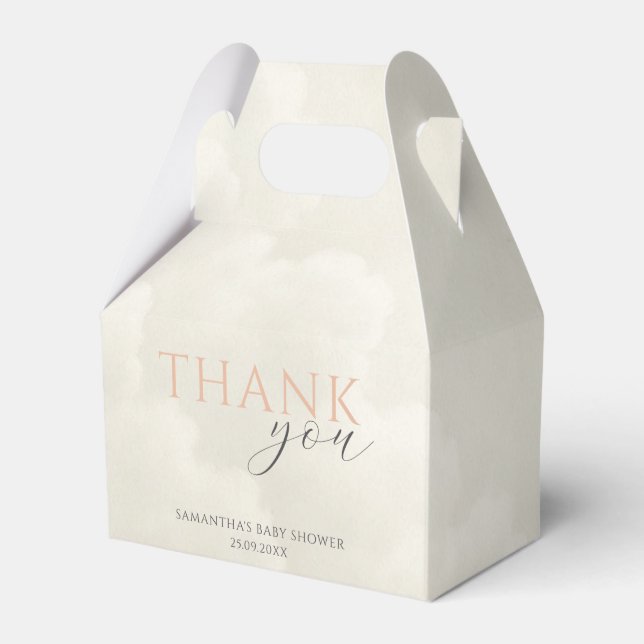 Cloud Nine Modern Baby Shower Thank You Favor Box (Front Side)