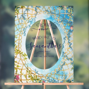 Cloud Nine Rococo Revival Bridal Shower Welcome Acrylic Sign