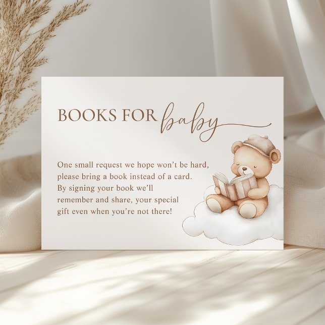 Cloud Nine Teddy Bear Baby Shower Books for Baby Enclosure Card (Creator Uploaded)