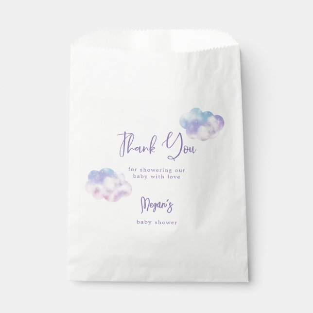 Cloud Nine Theme Girl Baby Shower Favour Bag (Front)