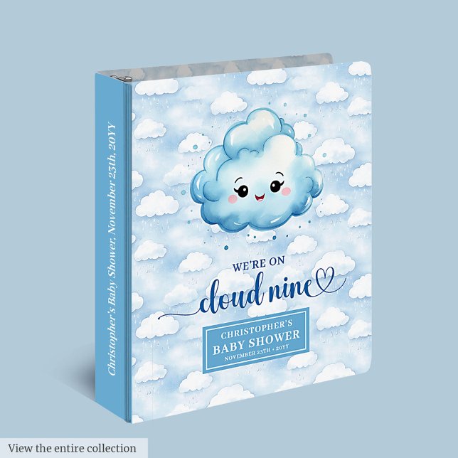 Cloud Nine Watercolor Baby Shower Binder Your Name (Cloud Nine Watercolor Baby Shower Binder Your Name)