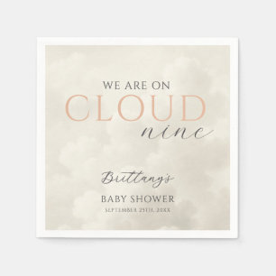 Cloud Nine White Clouds Baby Shower Napkin
