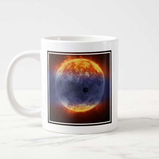 Cloud Of Hydrogen Gas Off Exoplanet Gj 3470b Large Coffee Mug (Left)