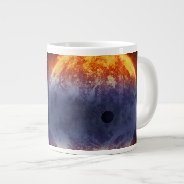 Cloud Of Hydrogen Gas Off Exoplanet Gj 3470b Large Coffee Mug (Front Right)