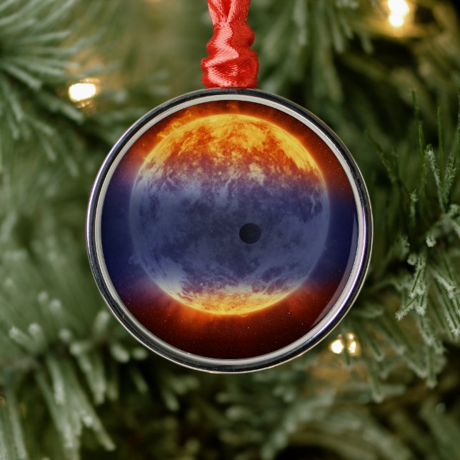 Cloud Of Hydrogen Gas Off Exoplanet Gj 3470b Metal Ornament (Tree)