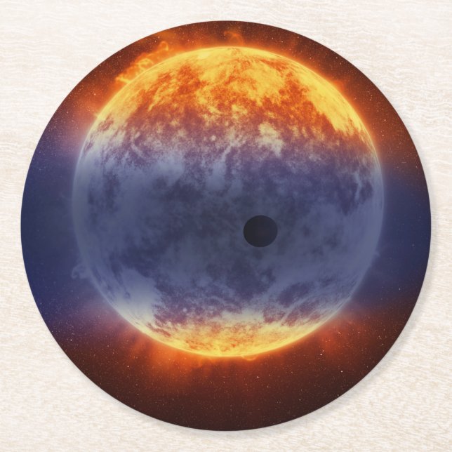 Cloud Of Hydrogen Gas Off Exoplanet Gj 3470b Round Paper Coaster (Front)