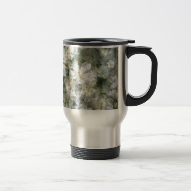 Cloud of White Flowers Travel Mug (Right)