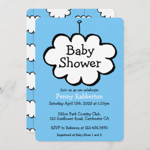 Cloud on a String Baby Shower Invite