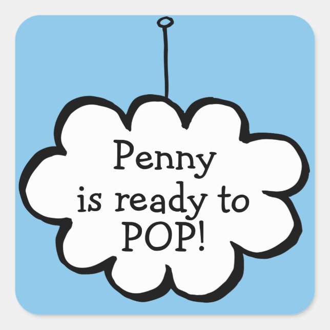 Cloud on a String Ready to POP Square Sticker (Front)