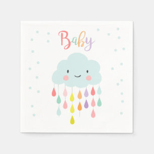 Cloud Paper Napkin Baby sprinkle Raindrops Shower