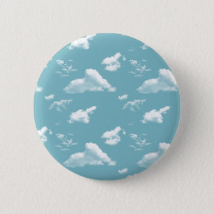 cloud pattern against a sky blue sky 2 inch round button