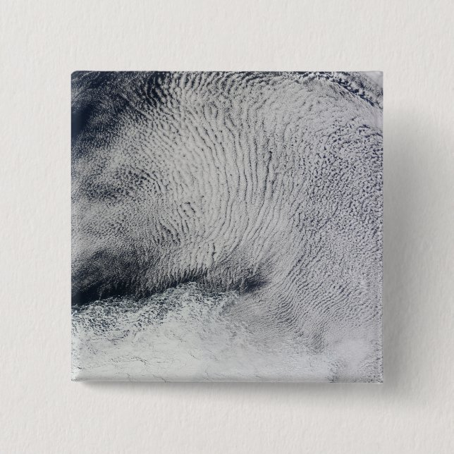 Cloud patterns and sea ice in the Southern Ocea 2 Inch Square Button (Front)