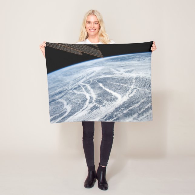 Cloud Patterns South Of The Aleutian Islands. Fleece Blanket (In Situ)