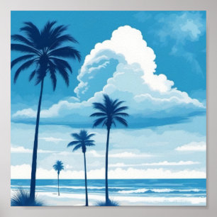 Cloud Print, Pastel Print, Blue Wall Art, Digital Poster