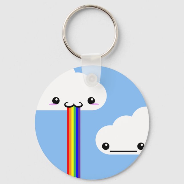 Cloud Puking Rainbow Key Chain (Front)