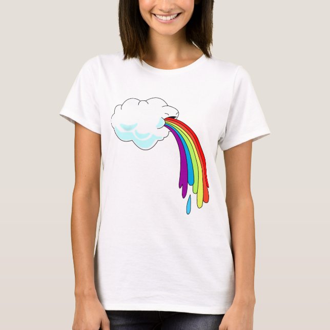 Cloud Puking Rainbow Womens Long Sleeve T-Shirt (Front)