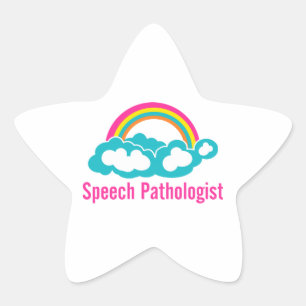 Cloud Rainbow Speech Pathologist Star Sticker