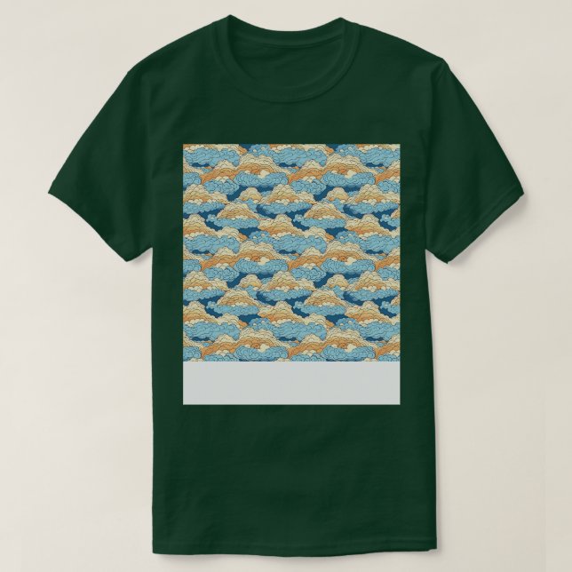 Cloud Seamless Pattern Sky Cloudscape Floating Day T-Shirt (Design Front)