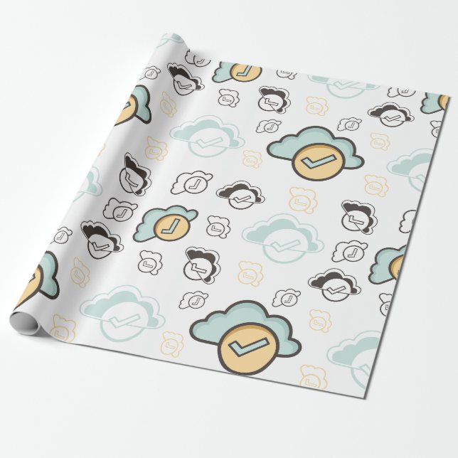 Cloud seamless pattern wrapping paper (Unrolled)