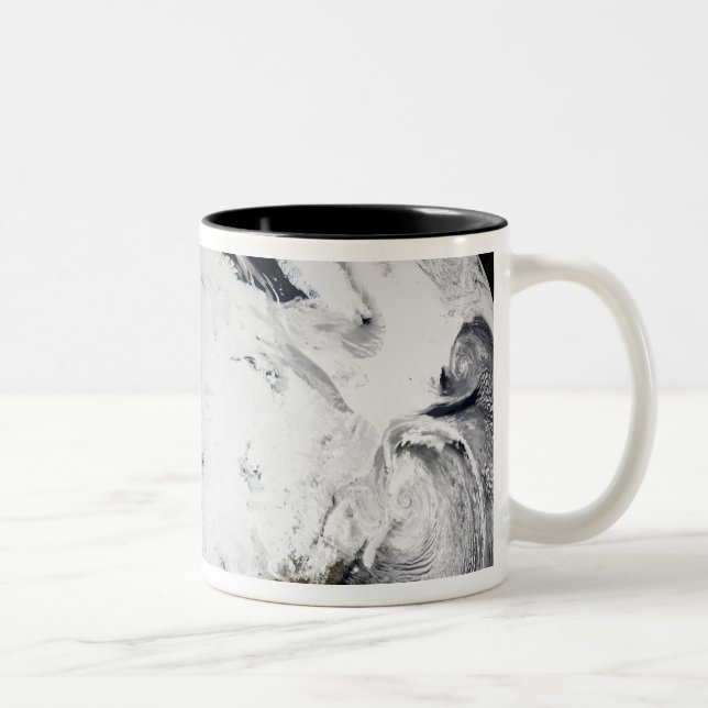 Cloud simulation of a single day 2 Two-Tone coffee mug (Right)