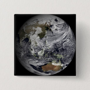 Cloud simulation of the full Earth 2 Inch Square Button