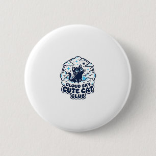 Cloud Sky Cute Cat Pet Lover Shirt Art - Cloud Sky 2 Inch Round Button
