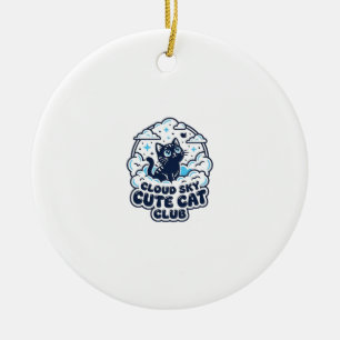 Cloud Sky Cute Cat Pet Lover Shirt Art - Cloud Sky Ceramic Ornament