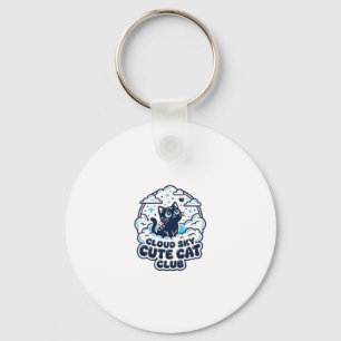 Cloud Sky Cute Cat Pet Lover Shirt Art - Cloud Sky Keychain