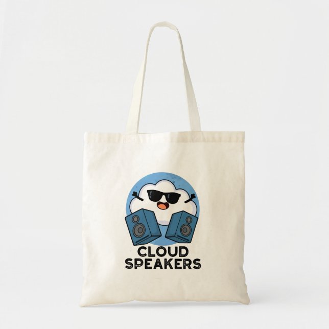 Cloud Speakers Funny Weather Pun  Tote Bag (Front)