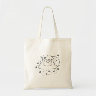 Cloud Stars and Moon Design Tote Bag