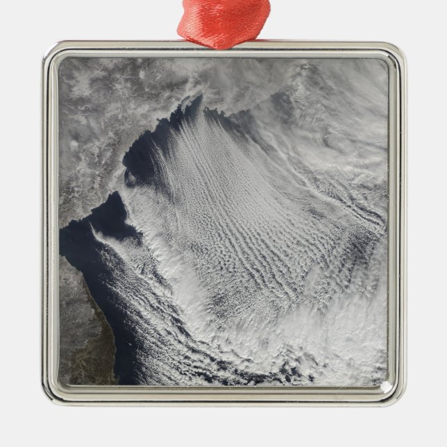 Cloud streets forming over the Sea of Japan Metal Ornament (Front)