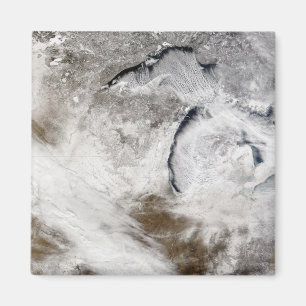 Cloud streets over Lake Superior and Lake Michi Magnet