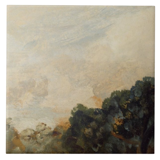 Cloud Study with Trees, 1821 (oil on paper laid do Tile (Front)