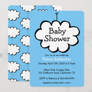 Cloud sur un Invitation de Baby shower de chaîne