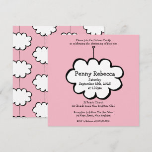 Cloud sur une invitation à baptiser à cordes