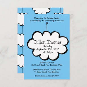 Cloud sur une invitation à baptiser à cordes