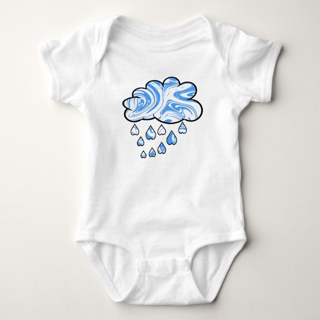 Cloud swirl pattern baby bodysuit (Front)