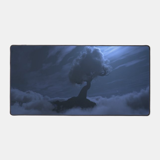 Cloud Tree (Night) Desk Mat (Front)