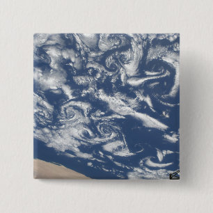 Cloud vortex streets off the coast 2 inch square button