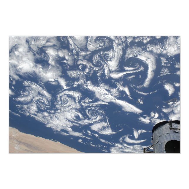 Cloud vortex streets off the coast photo print (Front)